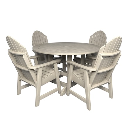 Highwood Usa Hamilton 5pc Round Outdoor Patio Furniture Dining Set AD-DNA48-WAE